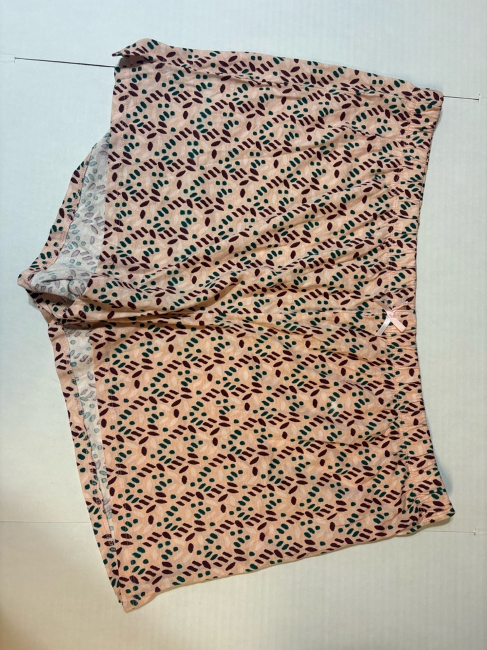 Elle Peach Shorts with Teal & Mauve Spot Print